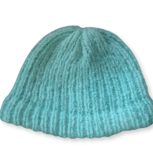 Mint Chunky Mohair Beanie (adult)