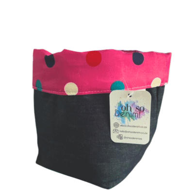 Multicolour Polka Dot Fabric Basket