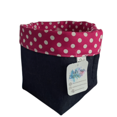 Polka Dot Fabric Basket