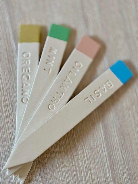 Handmade Clay Herb Markers