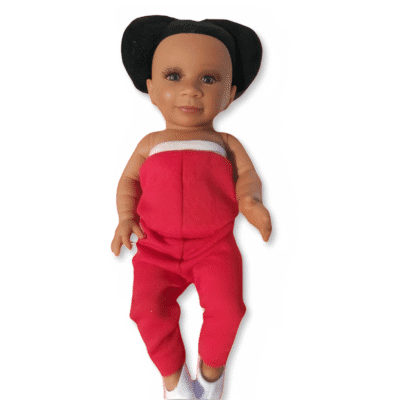 African Doll in Red Jumpsuit