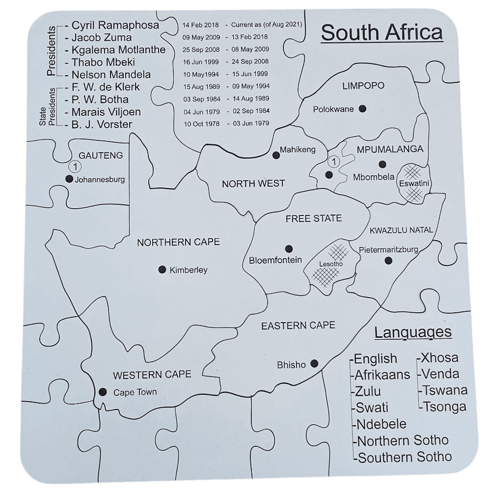 South African Puzzle for Children - (Eng/Afr)