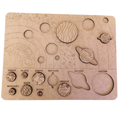 Solar system wooden puzzle