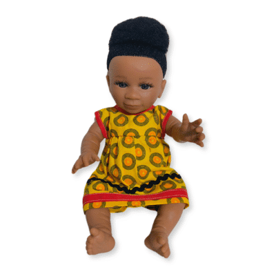 Doll in Yellow ShweShwe Dress