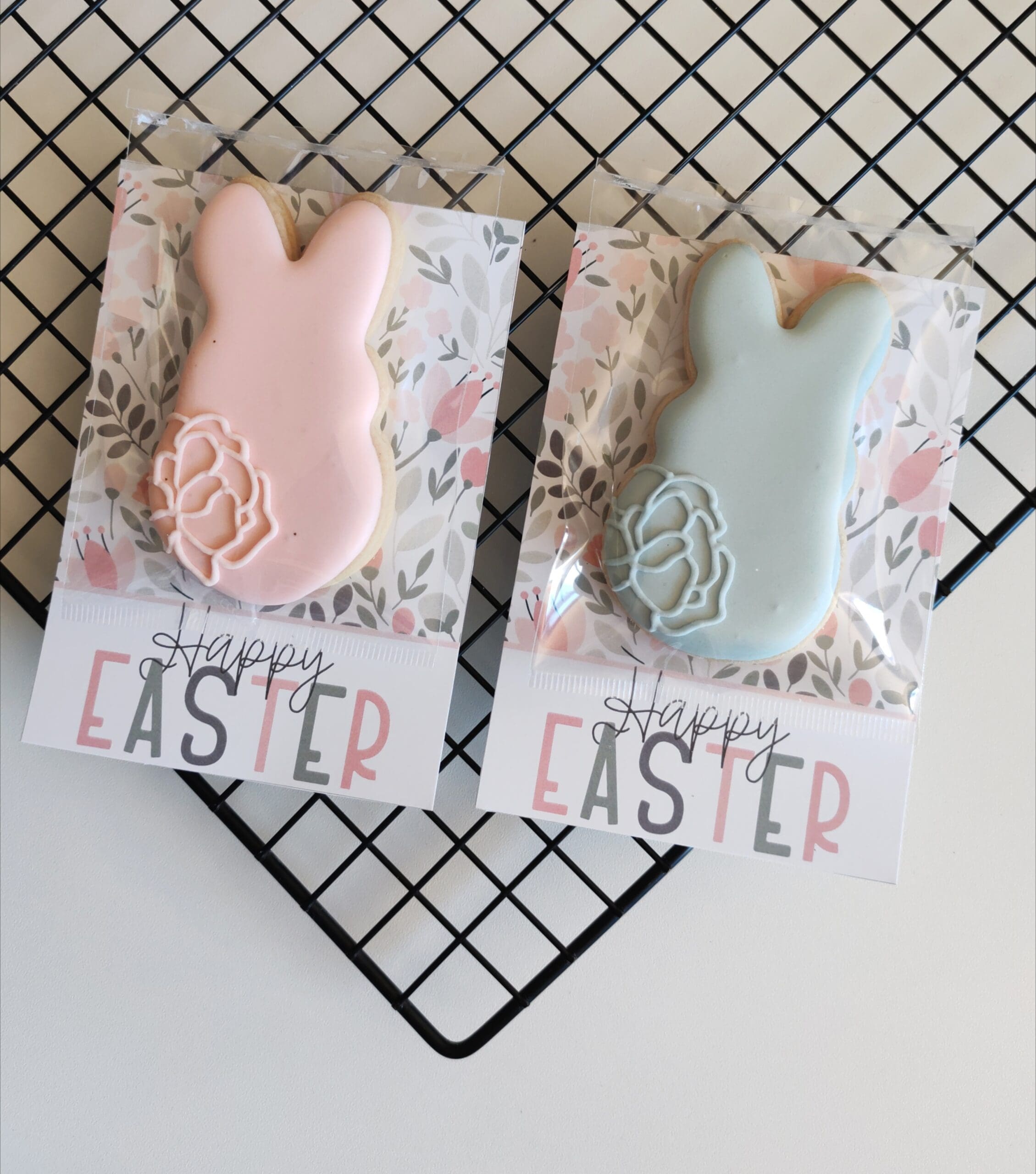 Floral Easter Bunny Cookie Card Set of 2 (LIMITED EDITIONS)