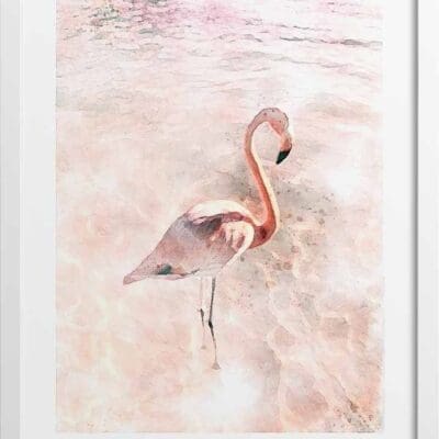 Pink Flamingo Watercolor Painting