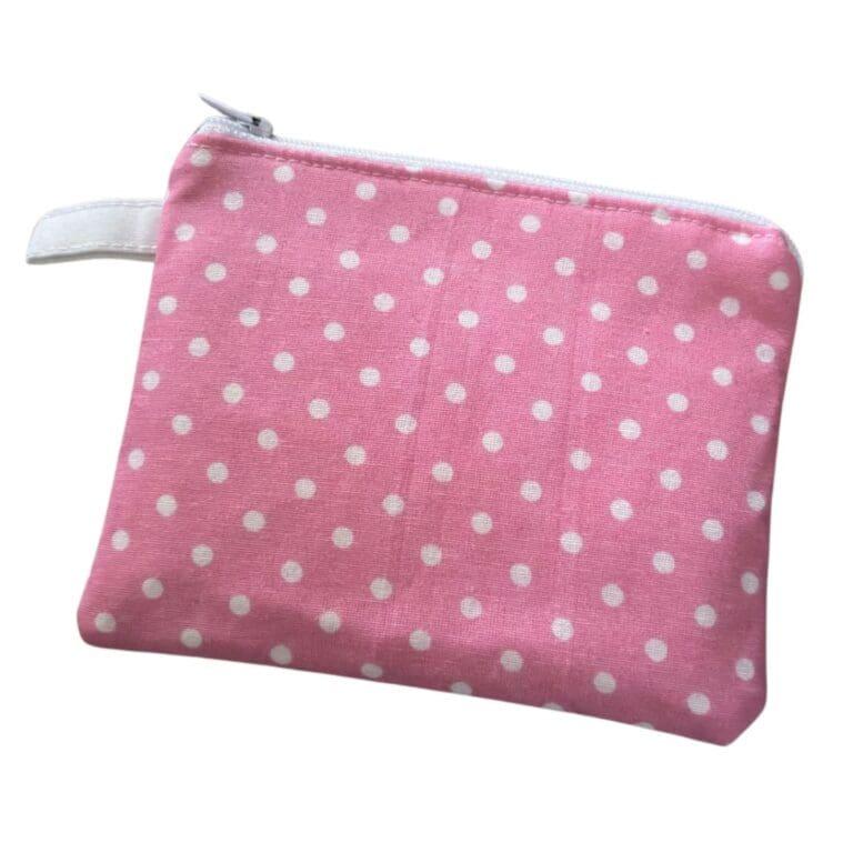 Pink with White Polka Dot Keyring Wallet - 14cm x 11cm