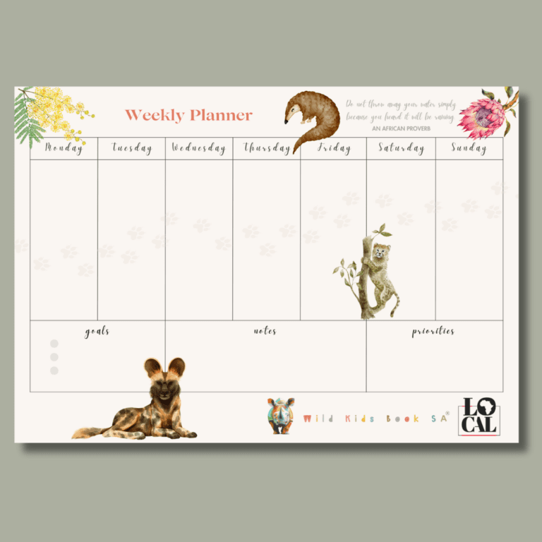 Reusable Weekly Planner with Magnets - Endangered Species Collection