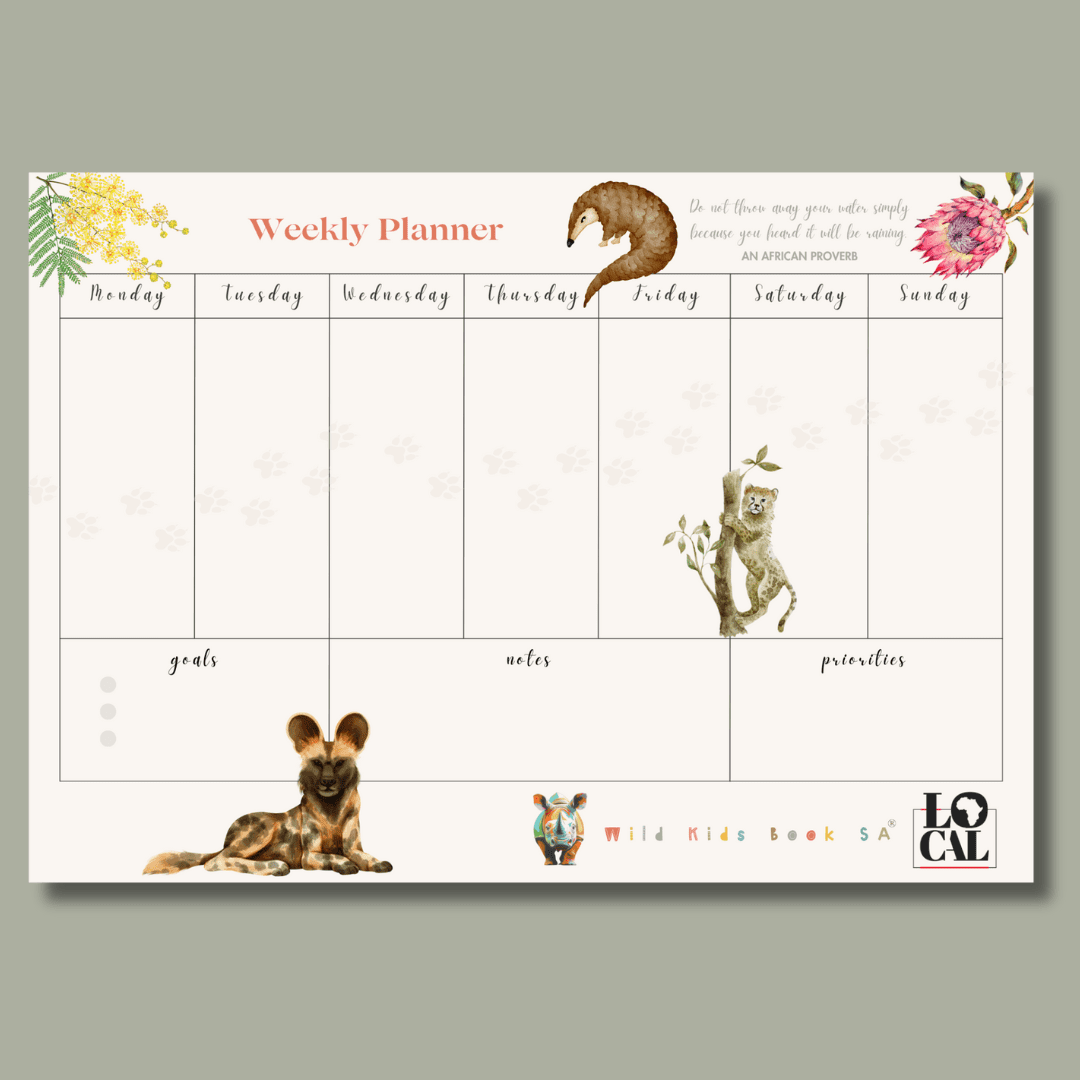 Reusable Weekly Planner with Magnets - Endangered Species Collection